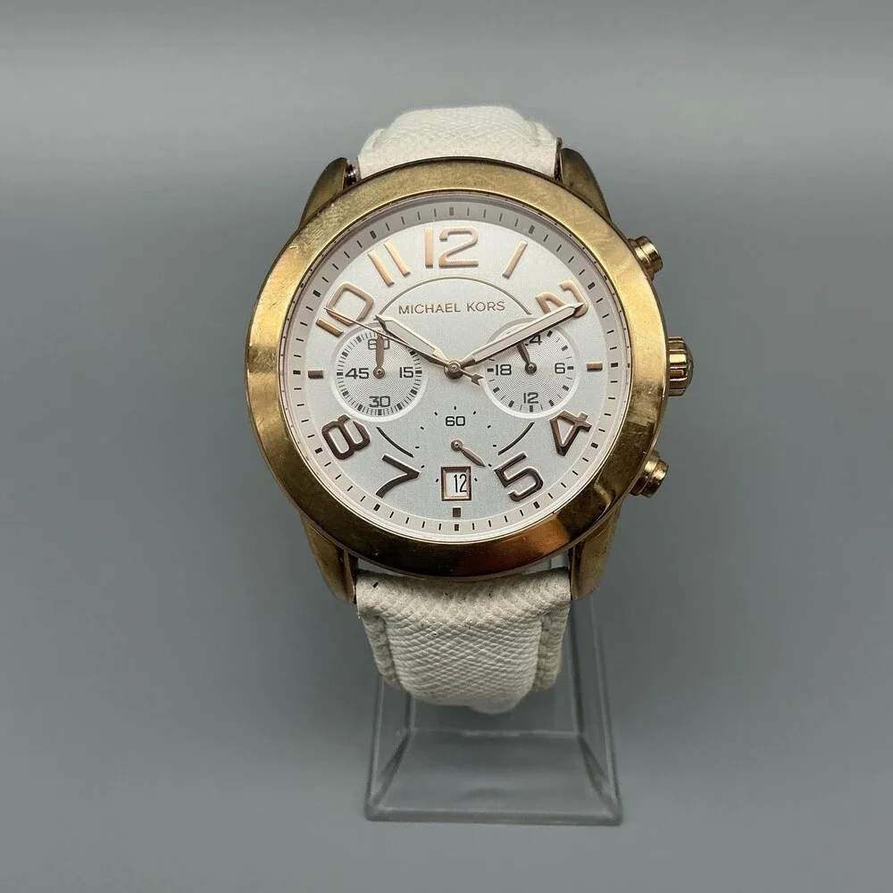 Michael Kors Mercer MK-2289 Womens Watch 41mm Rose Gold Tone New Battery